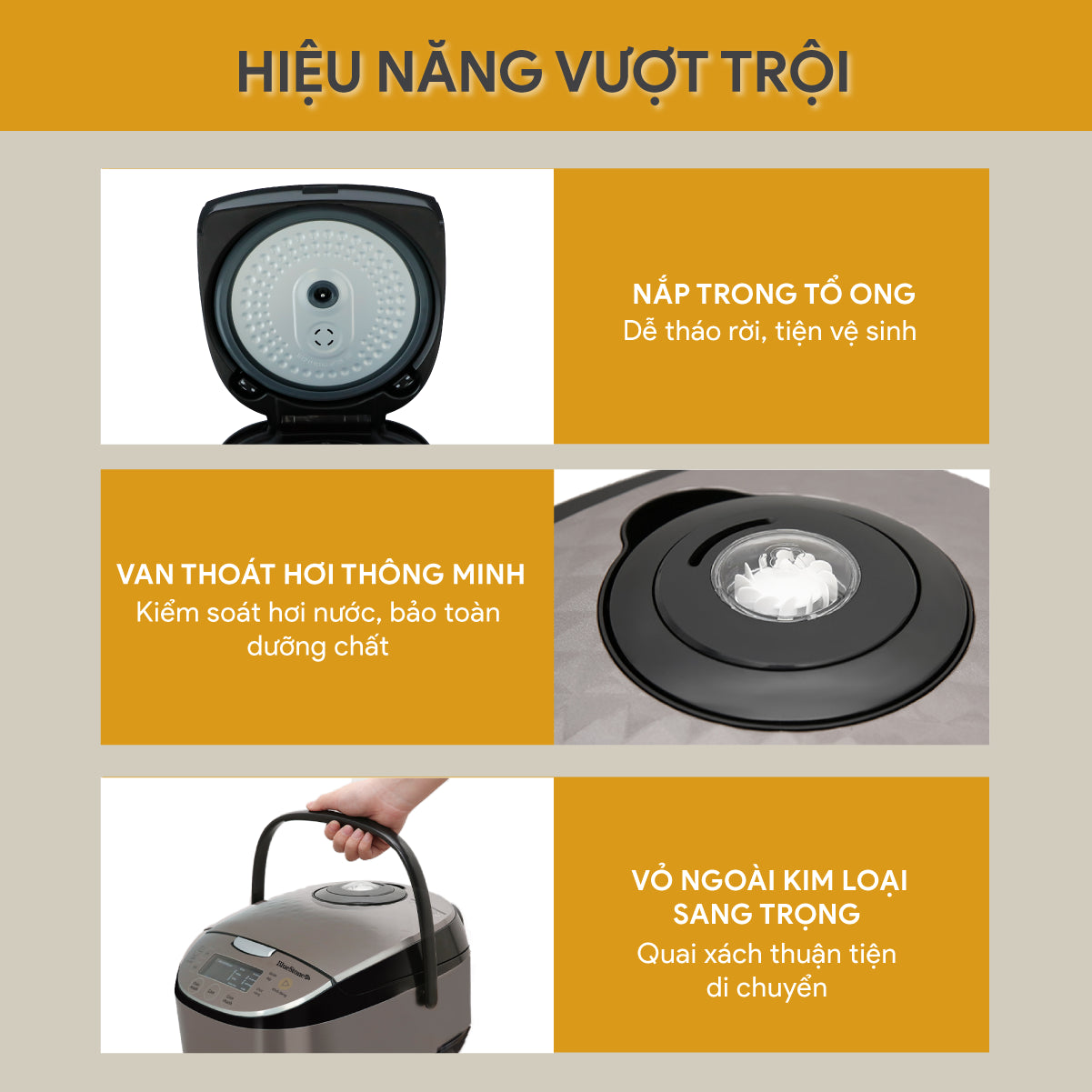 Nồi Cơm Điện Tử BlueStone RCB-5938 1.8 Lít 760W