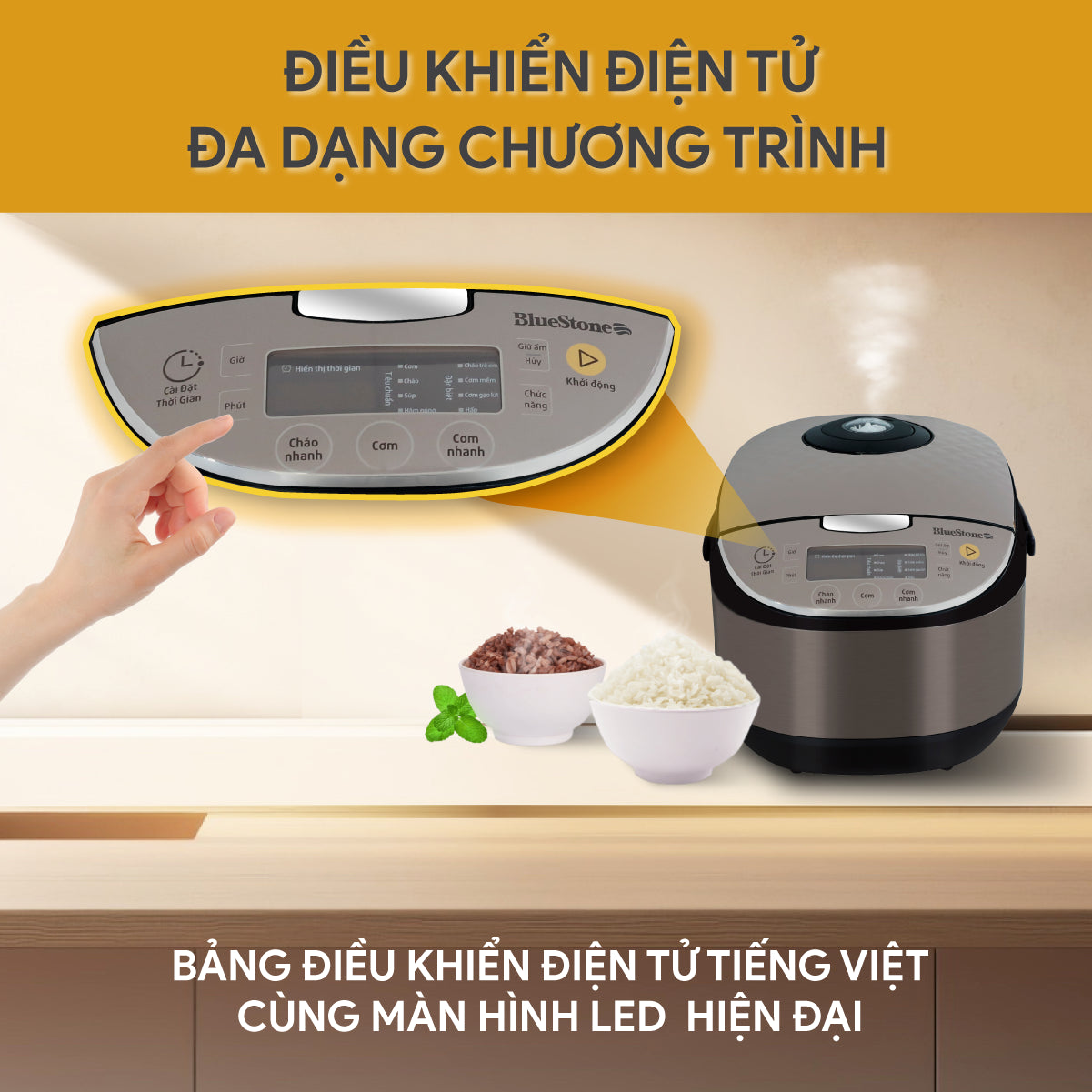 Nồi Cơm Điện Tử BlueStone RCB-5938 1.8 Lít 760W