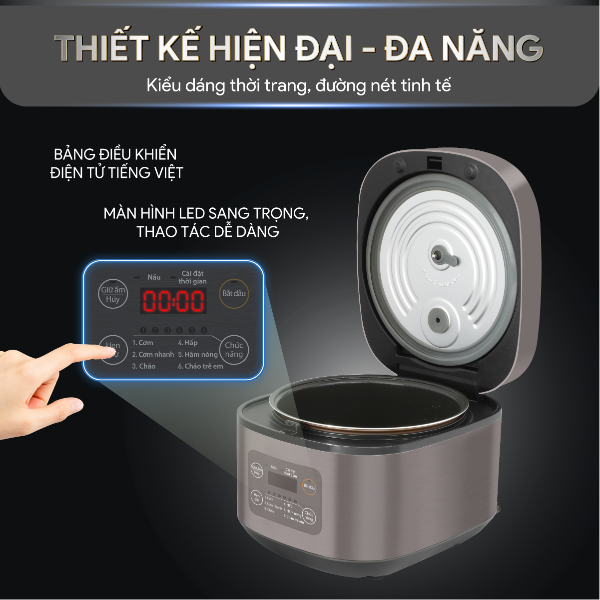 Nồi Cơm Điện Tử BlueStone RCB-5946 1.5 Lít 860W