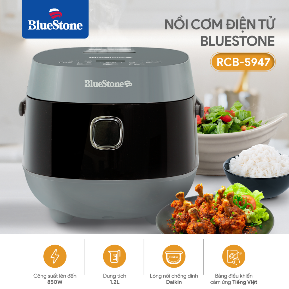 Nồi Cơm Điện Tử BlueStone RCB-5947 1.2 Lít 700W