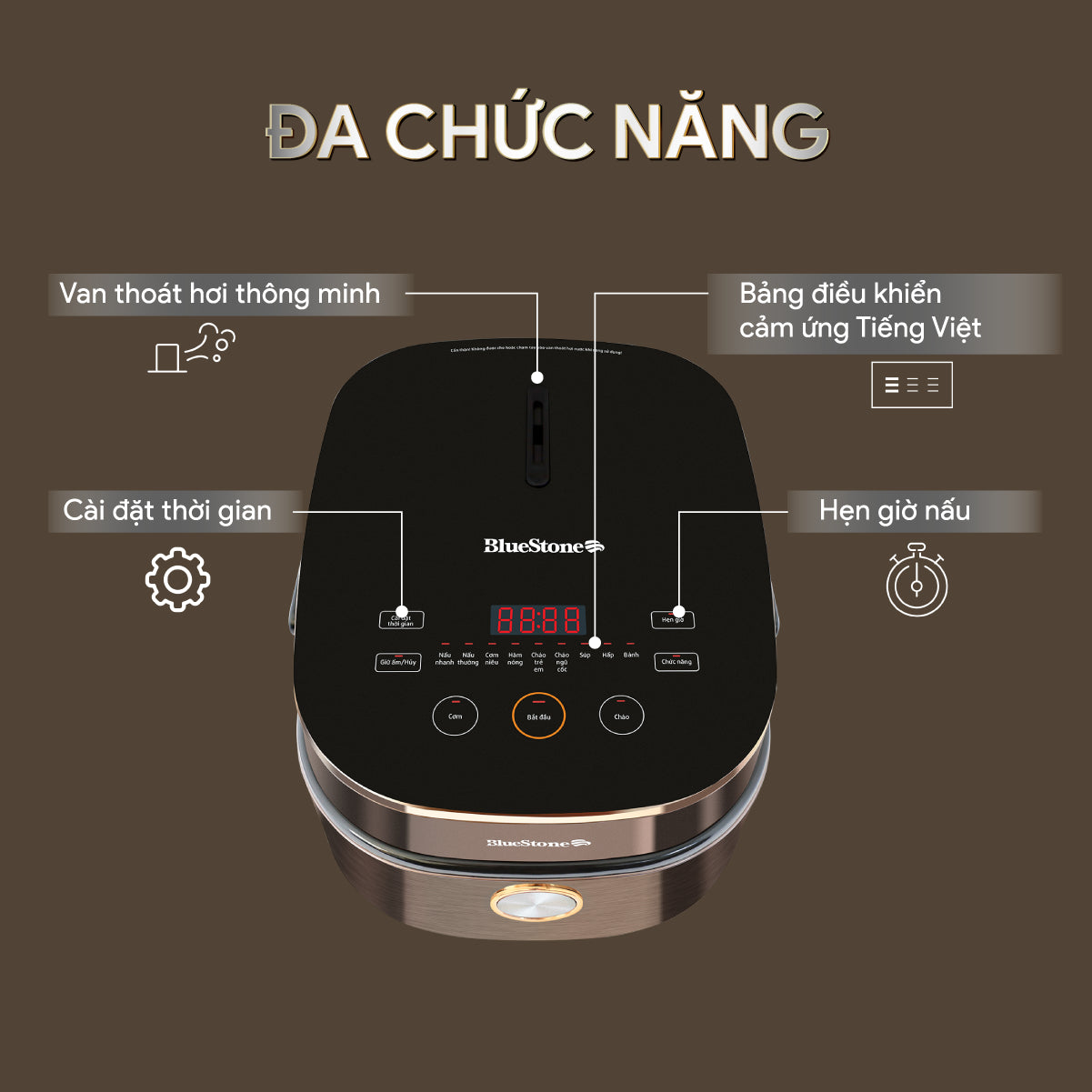 Nồi Cơm Điện Tử BlueStone RCB-5949 1.5 Lít 860W