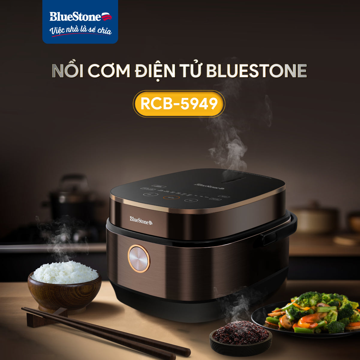 Nồi Cơm Điện Tử BlueStone RCB-5949 1.5 Lít 860W