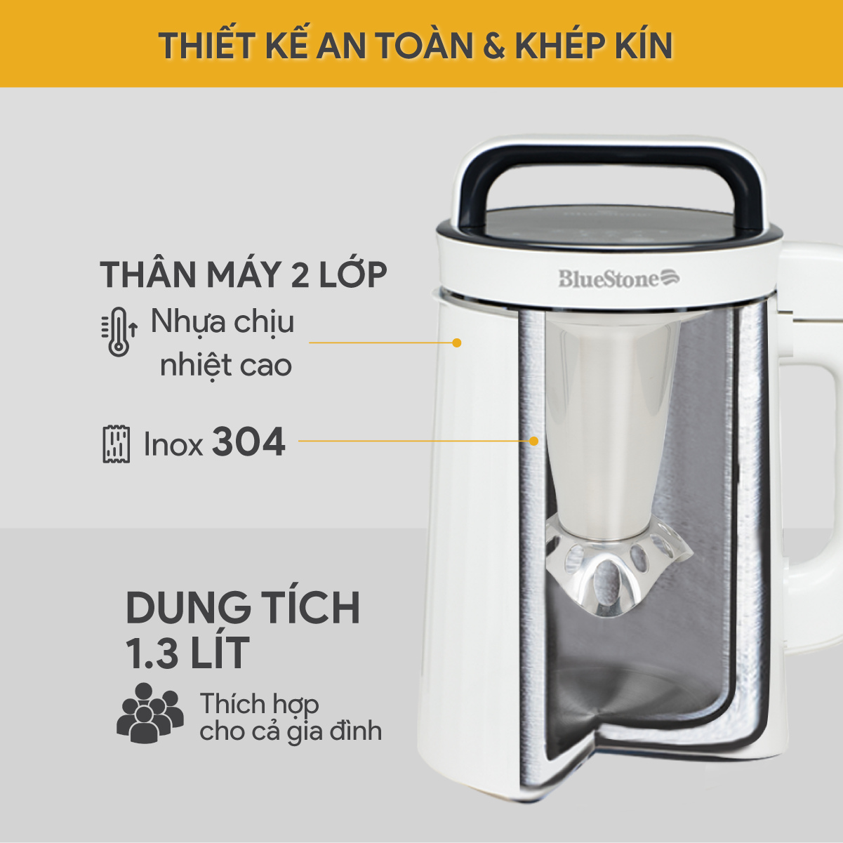 Máy Làm Sữa Hạt Đa Năng BlueStone SMB-7329 1.3 Lít 1000W