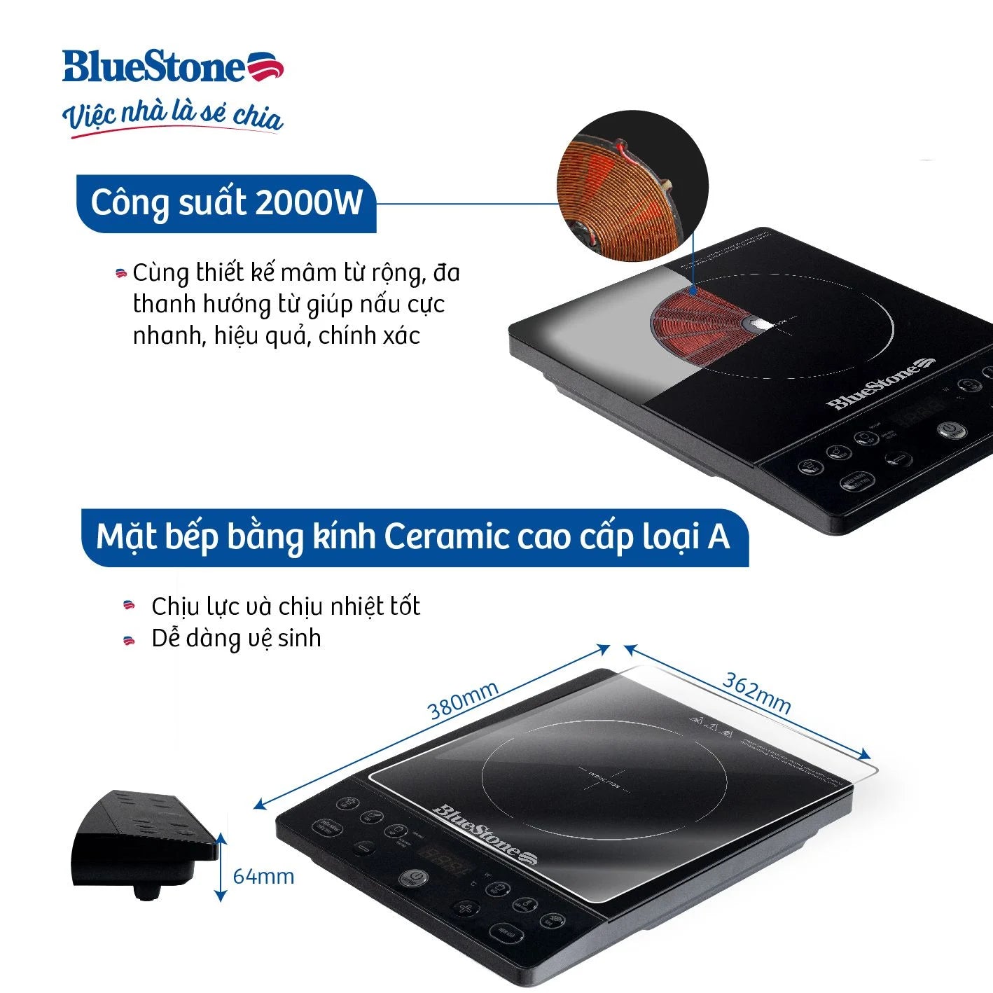 Bếp Từ Đơn BlueStone ICB-6609 2000W